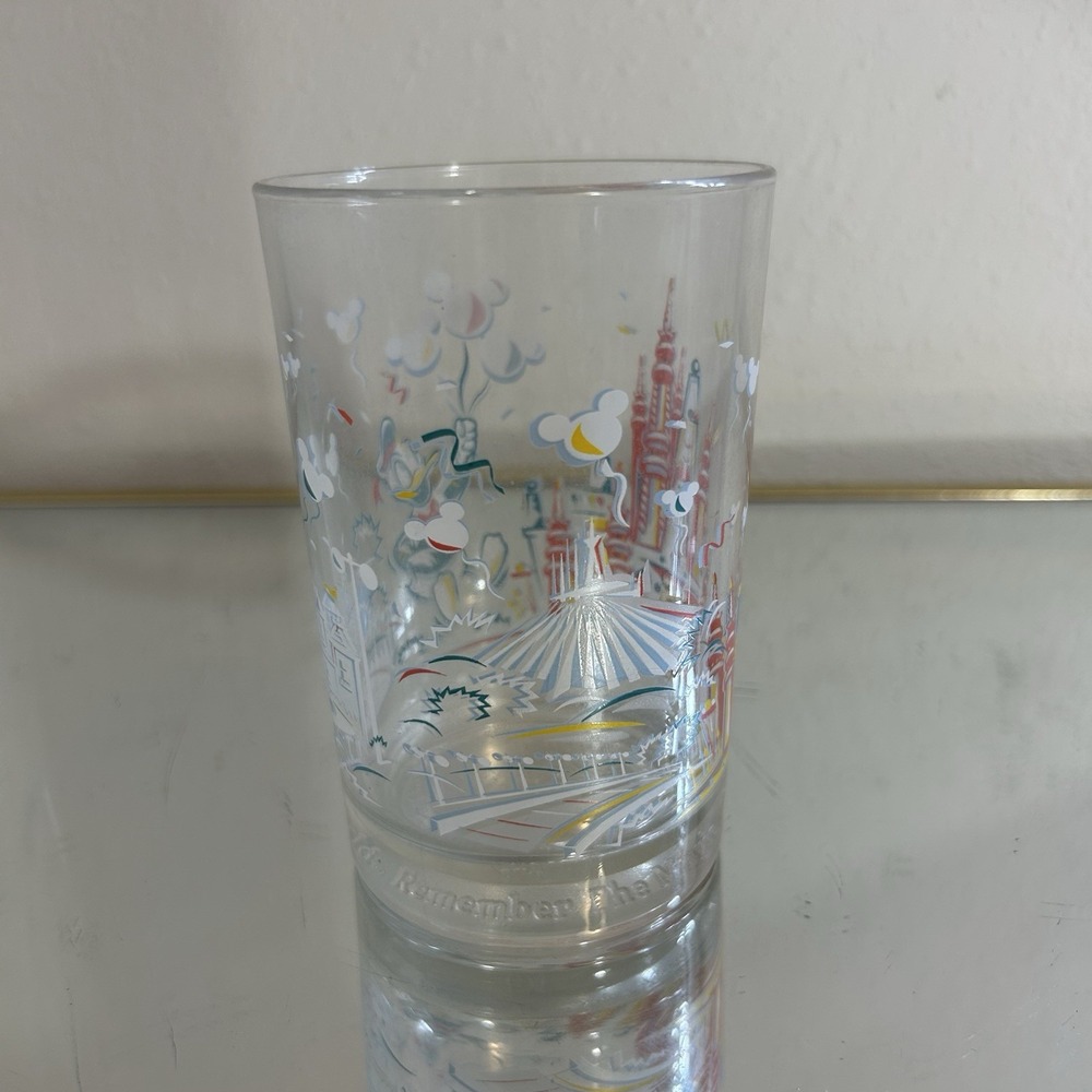 Disney McDonald's 25th Anniversary Glass Donald Duck Mickey Balloons Space Mtn. - Picture 2 of 4